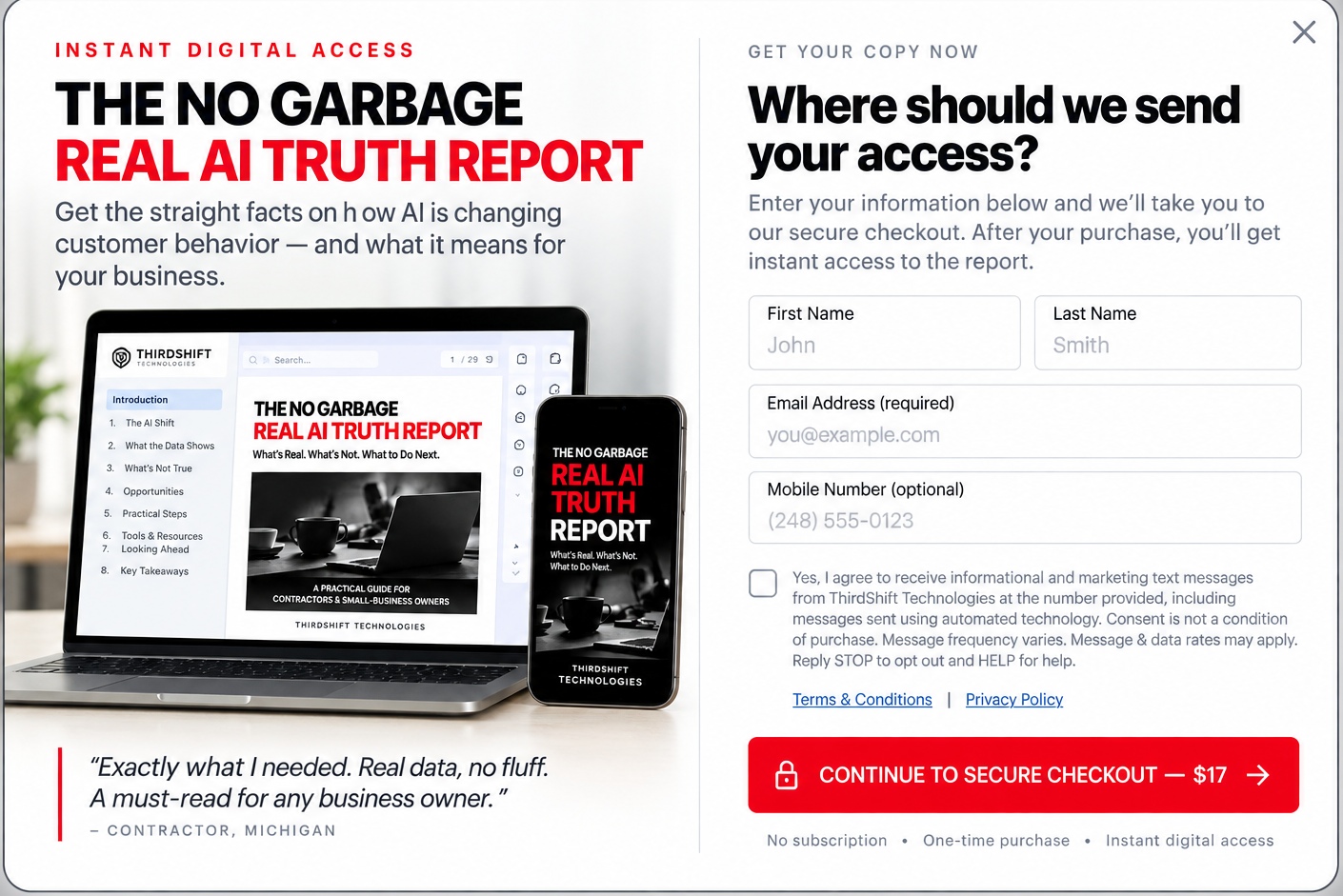 The No Garbage Real AI Truth Report checkout